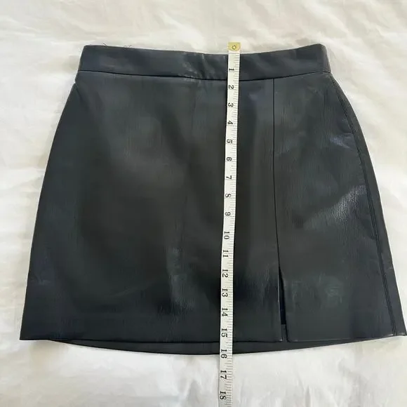 Aritzia Wilfred Patio High Waist Black Vegan Leather Mini Skirt Size S - Picture 7 of 7